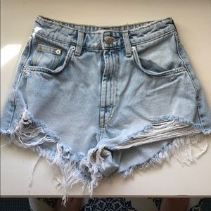 Zara high waisted denim shorts